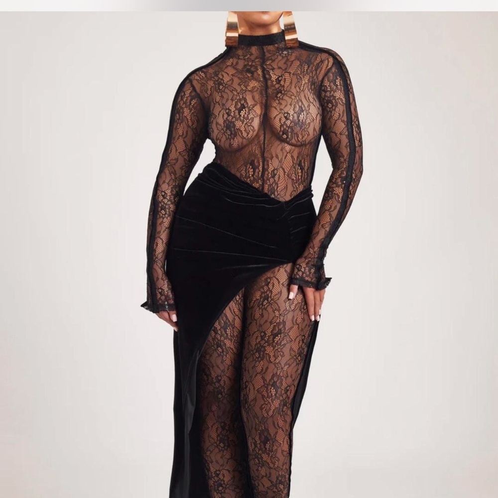 Bbxbrand catsuit and skirt.